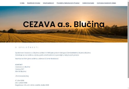 Zobrazit webové stránky Cezava Blučina, a.s.