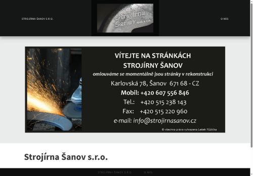 Webové stránky Strojírna Šanov spol. s r.o., Šanov