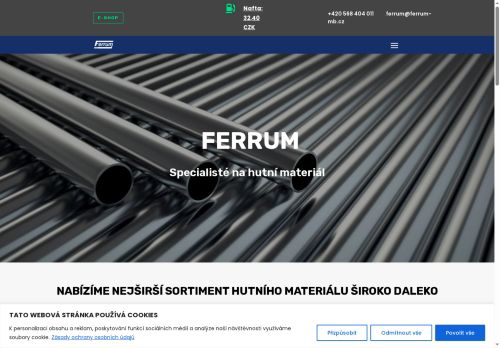 Webové stránky FERRUM s.r.o., Moravské Budějovice