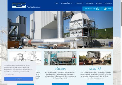 Webové stránky DAS Fabrication, s.r.o., Jinošov