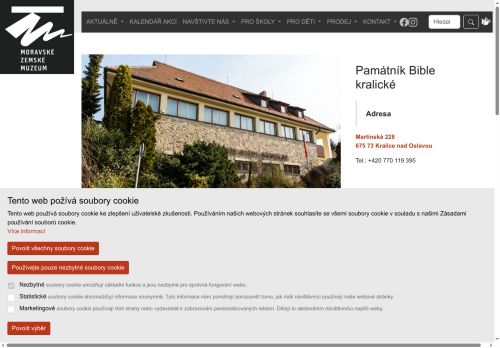 Zobrazit webové stránky Památník Bible kralické