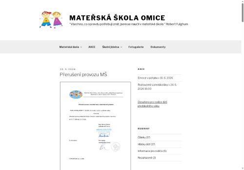 Zobrazit webové stránky Mateřská škola Omice