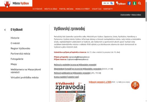 Zobrazit webové stránky Vyškovský zpravodaj
