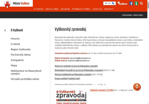 Zobrazit webové stránky Vyškovský zpravodaj