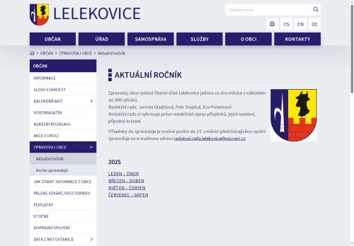 Zobrazit webové stránky Zpravodaj obce Lelekovice