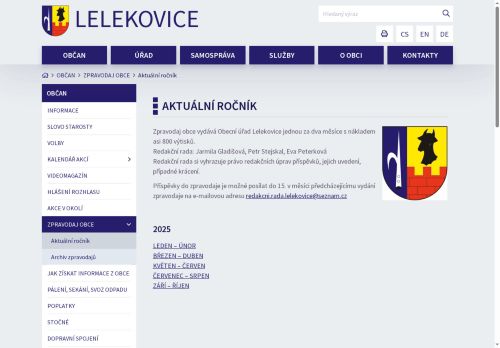 Zobrazit webové stránky Zpravodaj obce Lelekovice
