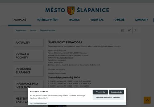 Zobrazit webové stránky Šlapanický zpravodaj