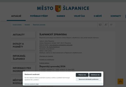 Zobrazit webové stránky Šlapanický zpravodaj