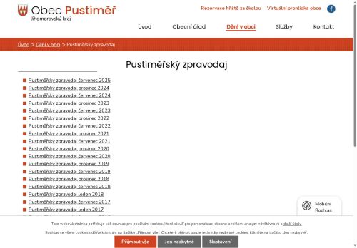 Zobrazit webové stránky Pustiměřský zpravodaj