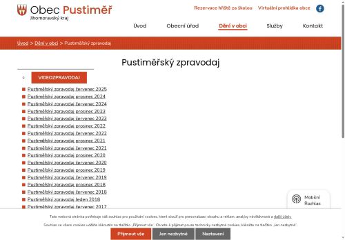 Zobrazit webové stránky Pustiměřský zpravodaj