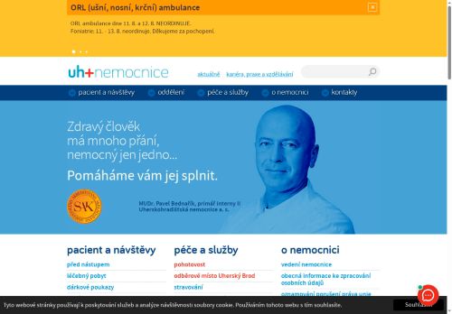 Webové stránky Uherskohradišťská nemocnice a.s., Uherské Hradiště