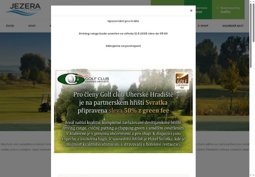 Webové stránky Golf resort Jezera s.r.o., Ostrožská Nová Ves