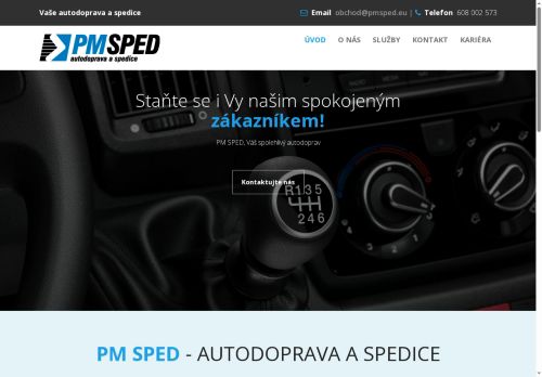 Webové stránky PM Sped s.r.o., Nezamyslice