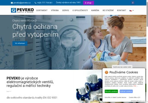 Webové stránky PEVEKO, spol. s r. o., Uherské Hradiště