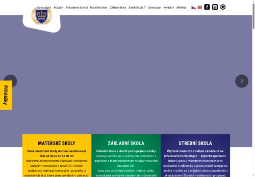 Webové stránky Academic School, Mateřská škola, základní škola a střední škola, s.r.o., Uherské Hradiště