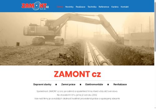 Webové stránky ZAMONT cz s.r.o., Uherský Ostroh
