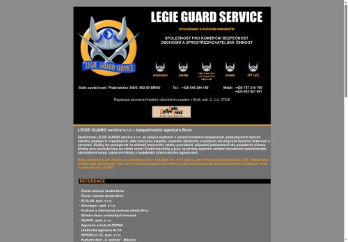 LEGIE GUARD service s.r.o. nabízí práci na pozici strážný v obci Brno