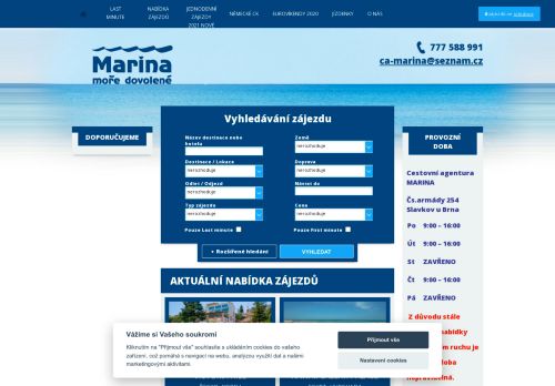 Zobrazit webové stránky Cestovní agentura MARINA