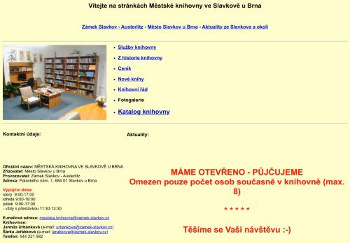 Zobrazit webové stránky Městská knihovna ve Slavkově u Brna