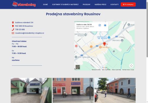 Zobrazit webové stránky Stavebniny Stupka - prodejna Rousínov