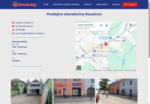 Zobrazit webové stránky Stavebniny Stupka - prodejna Rousínov
