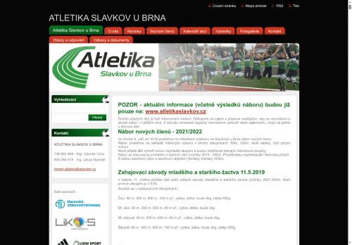 Zobrazit webové stránky Atletika Slavkov u Brna