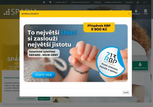 Zobrazit webové stránky SPADIA - odběrové místo Poliklinika Centrum zdraví Milovice