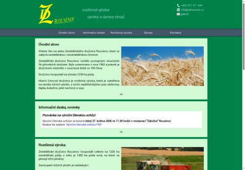 Zobrazit webové stránky Zemědělské družstvo Rousínov