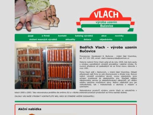 Bedřich Vlach - výroba uzenin Bučovice