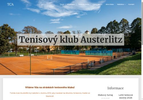 Zobrazit webové stránky Tenisové kurty a hala Slavkov