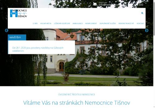 Webové stránky Nemocnice Tišnov, příspěvková organizace, Tišnov