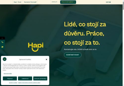 Webové stránky HAPI s.r.o., Bohdalice-Pavlovice