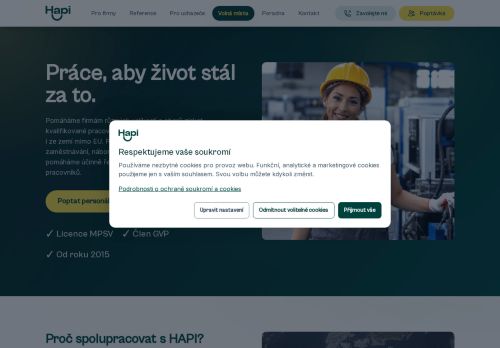 HAPI s.r.o. nabízí práci na pozici Svářeči (m/ž) v obci Bohdalice-Pavlovice