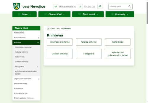 Zobrazit webové stránky Místní knihovna Nevojice