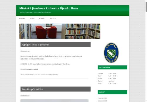 Zobrazit webové stránky Městská Jiráskova knihovna Újezd u Brna