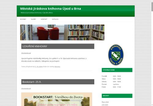 Zobrazit webové stránky Městská Jiráskova knihovna Újezd u Brna