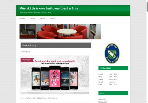 Zobrazit webové stránky Městská Jiráskova knihovna Újezd u Brna
