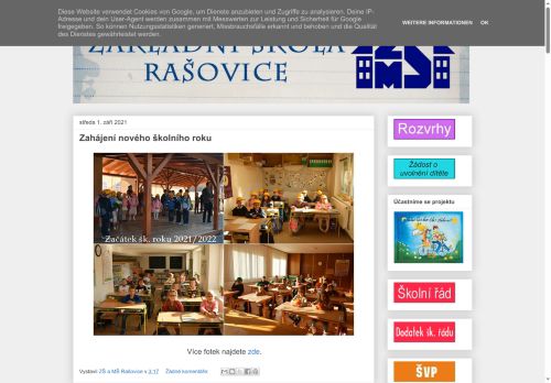 Zobrazit webové stránky Základní a Mateřská škola Rašovice