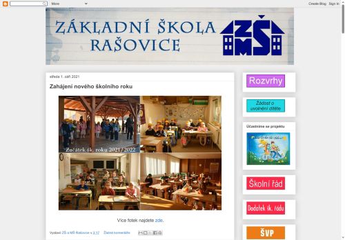 Zobrazit webové stránky Základní a Mateřská škola Rašovice
