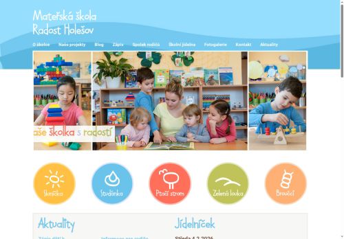 Webové stránky Mateřská škola, Holešov, Grohova 1392, okres Kroměříž, Holešov