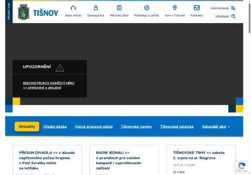 Webové stránky Město Tišnov, Tišnov