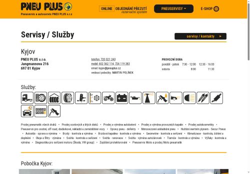 Zobrazit webové stránky Pneu Plus Kyjov