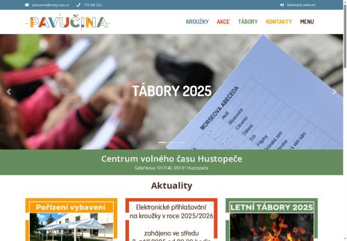 Zobrazit webové stránky Centrum volného času Pavučina