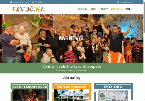 Zobrazit webové stránky Centrum volného času Pavučina