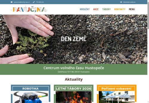 Zobrazit webové stránky Centrum volného času Pavučina