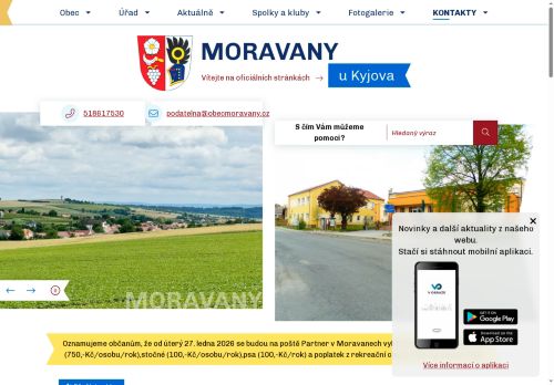 Zobrazit webové stránky Obecní úřad Moravany