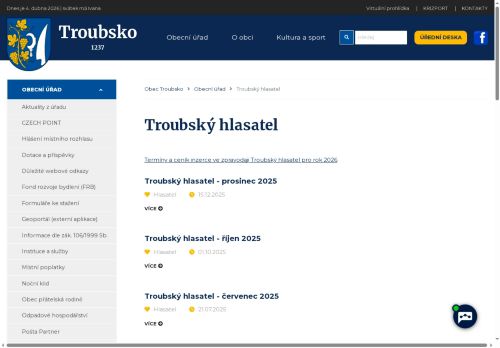 Zobrazit webové stránky Troubský hlasatel