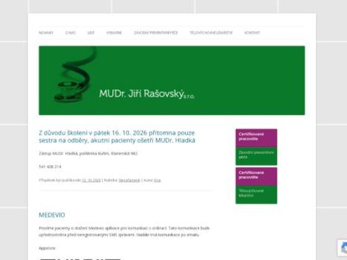Praktický lékař - MUDr. Jiří Rašovský