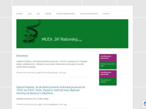 Praktický lékař - MUDr. Jiří Rašovský