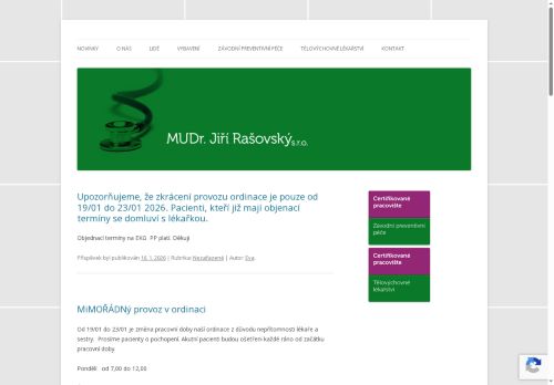Zobrazit webové stránky Praktický lékař - MUDr. Jiří Rašovský